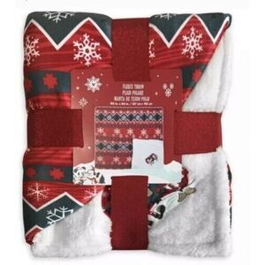 Disney Parks‎ Mickey & Minnie Mouse Holiday Fleece Throw Blanket  50"x60" New